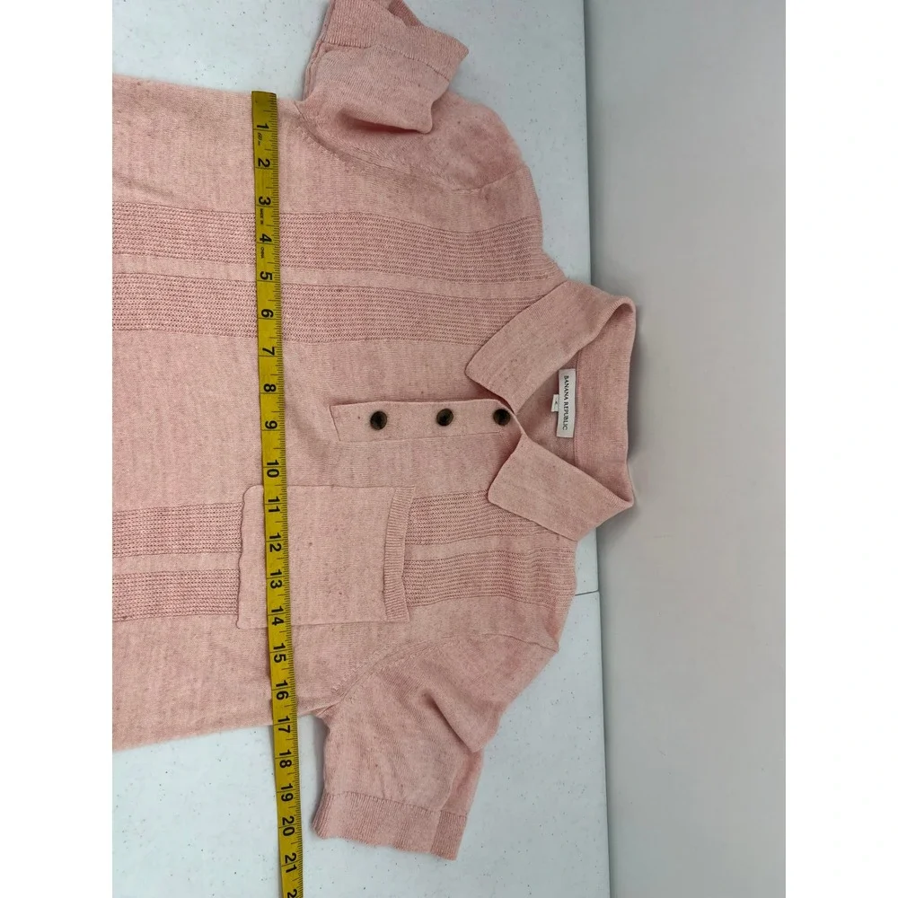 Banana Republic Men Size Small Pink Preppy Retro Linen Cotton Knit Polo